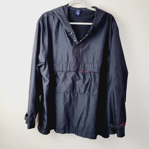 Vintage Gap Windbreaker Pullover Jacket Lightweight Black‎ and Red Men's Size XL - Picture 1 of 10